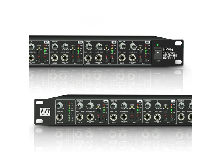 LD Systems HPA 6 - 19" Headphone Amplifier 6-channel 